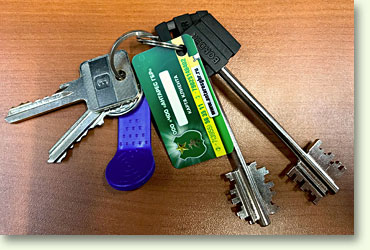 3-tag карта на связке ключей